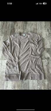 Old Navy Cardigan Size M Beige Open Front Long Sleeve